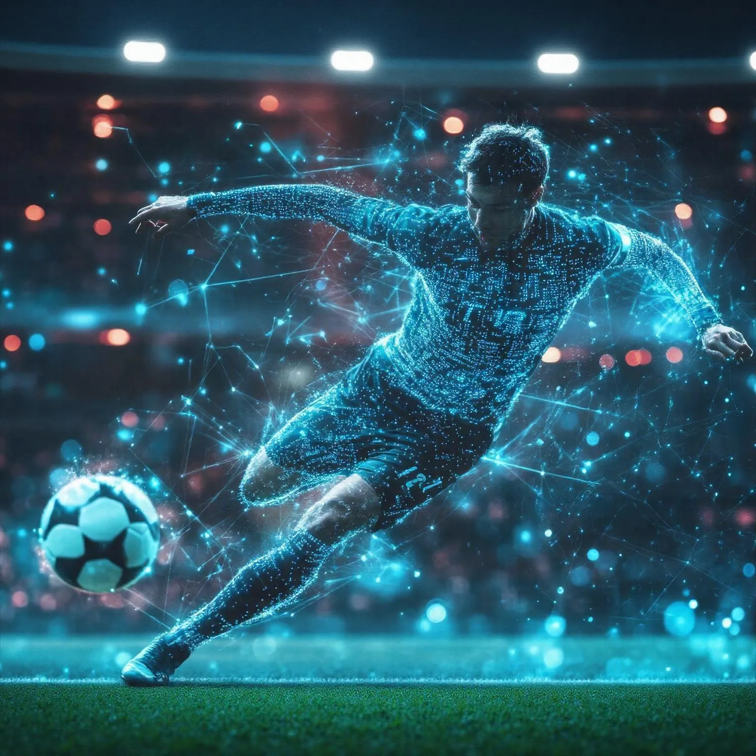 Un futbolista hecho de datos digitales