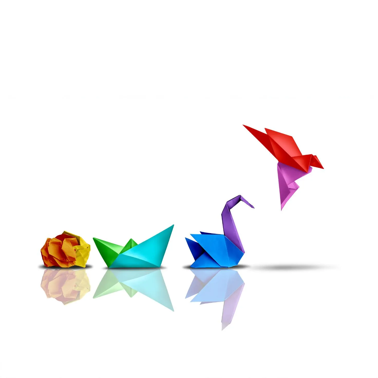 Figuras de origami de papel